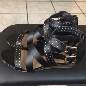 Black and Gold Sandals